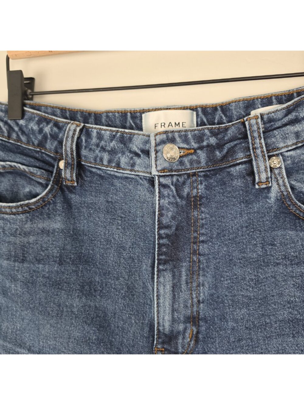 FRAME The Wide Jeans High Rise Wide Leg Ankle Rival Blue Size 31 - Picture 10 of 14